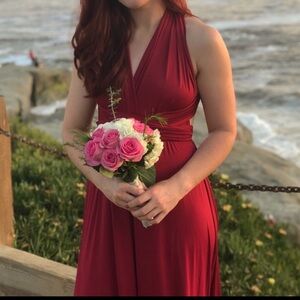 Red maxi dress